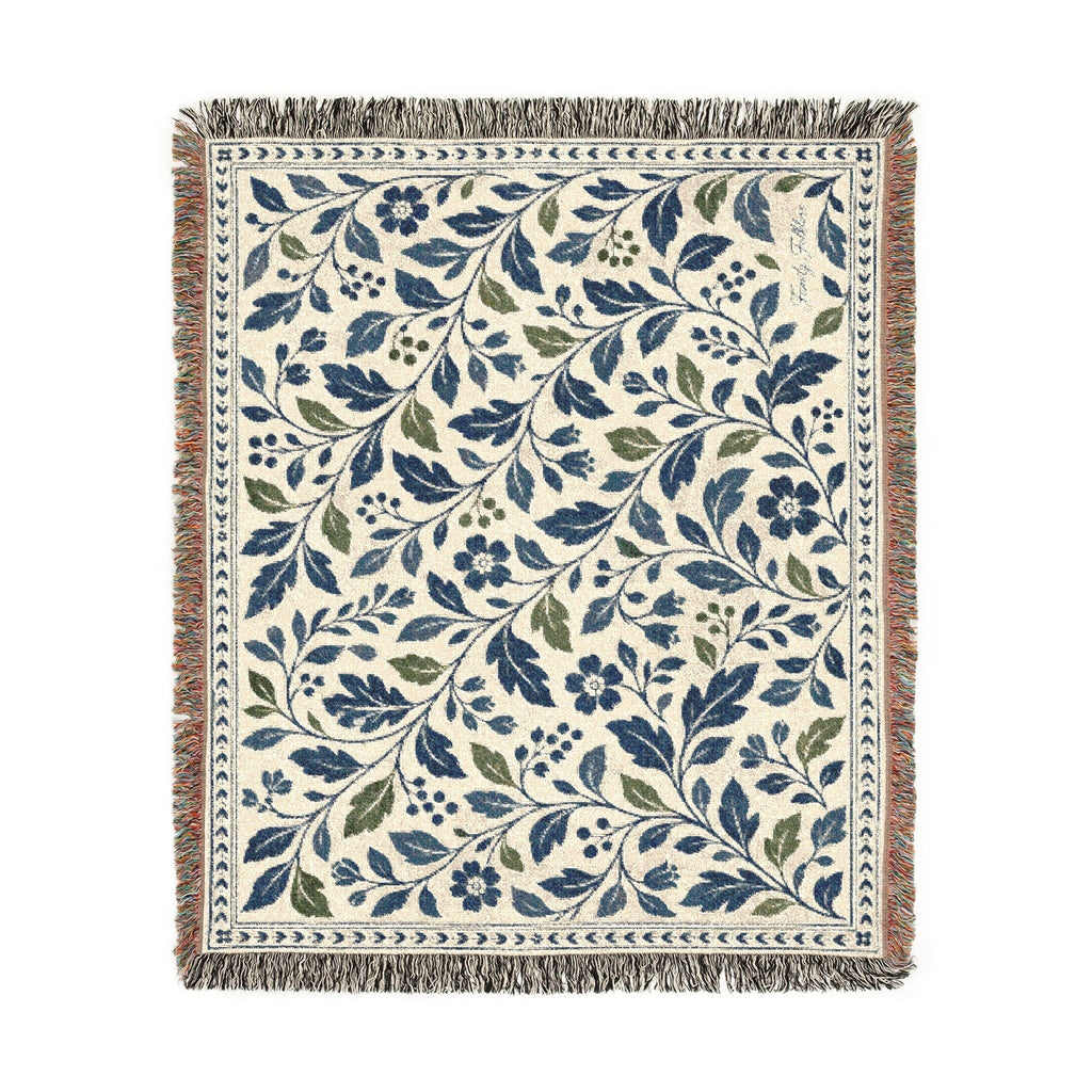 Gathered at Home — Botanical Cotton Woven Throw | 60 × 50