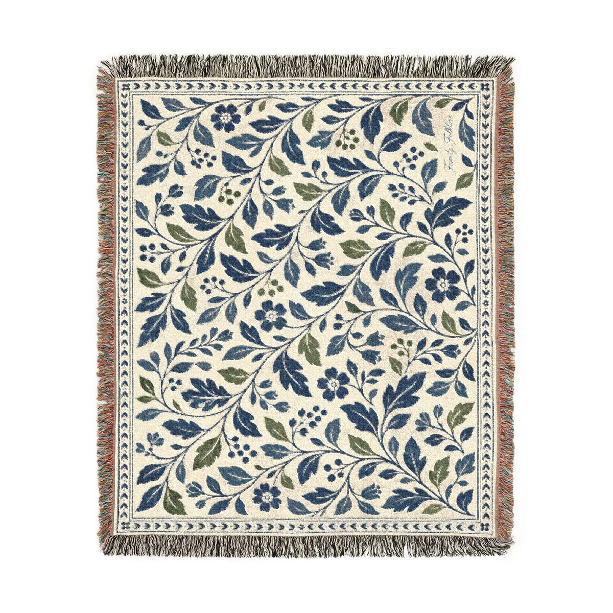Gathered at Home — Botanical Cotton Woven Throw | 60 × 50