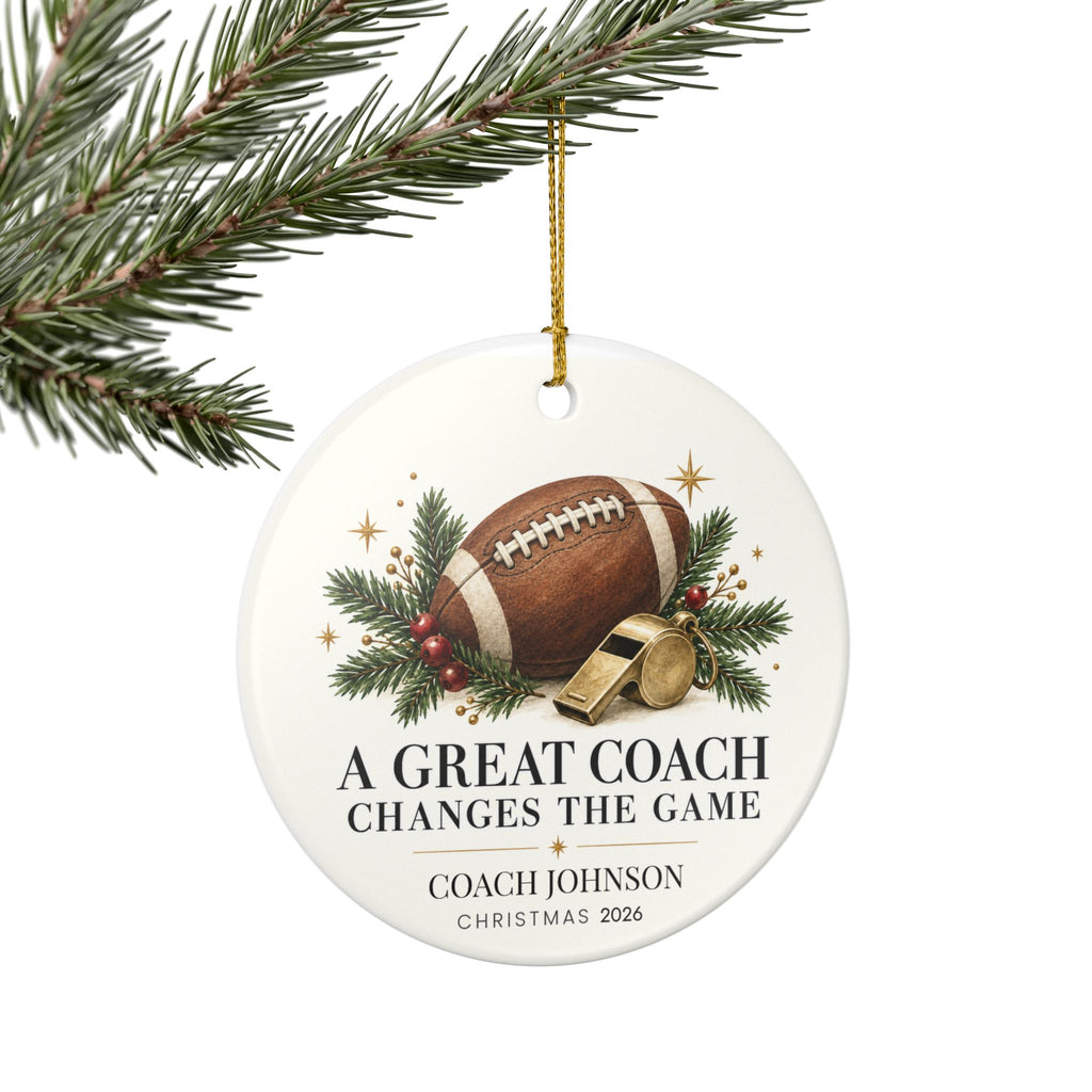 Personalized Great Coach Christmas Ornament — Five Sports