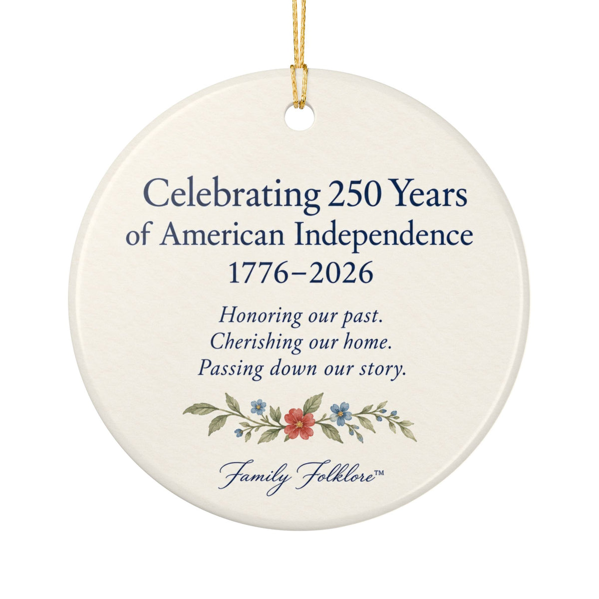 America’s 250th Anniversary Ornament | Heritage Flag | 1776–2026