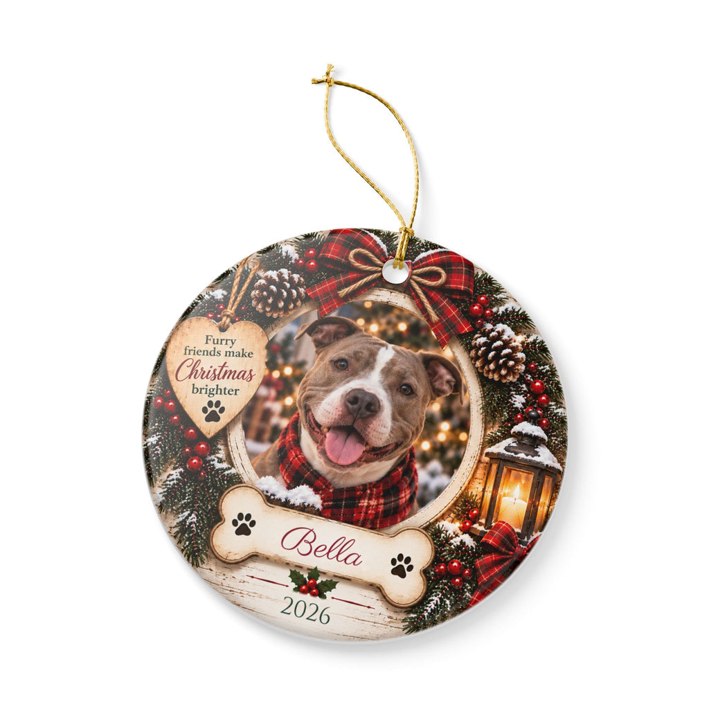 Personalized Pet Photo Christmas Ornament — Dog or Cat