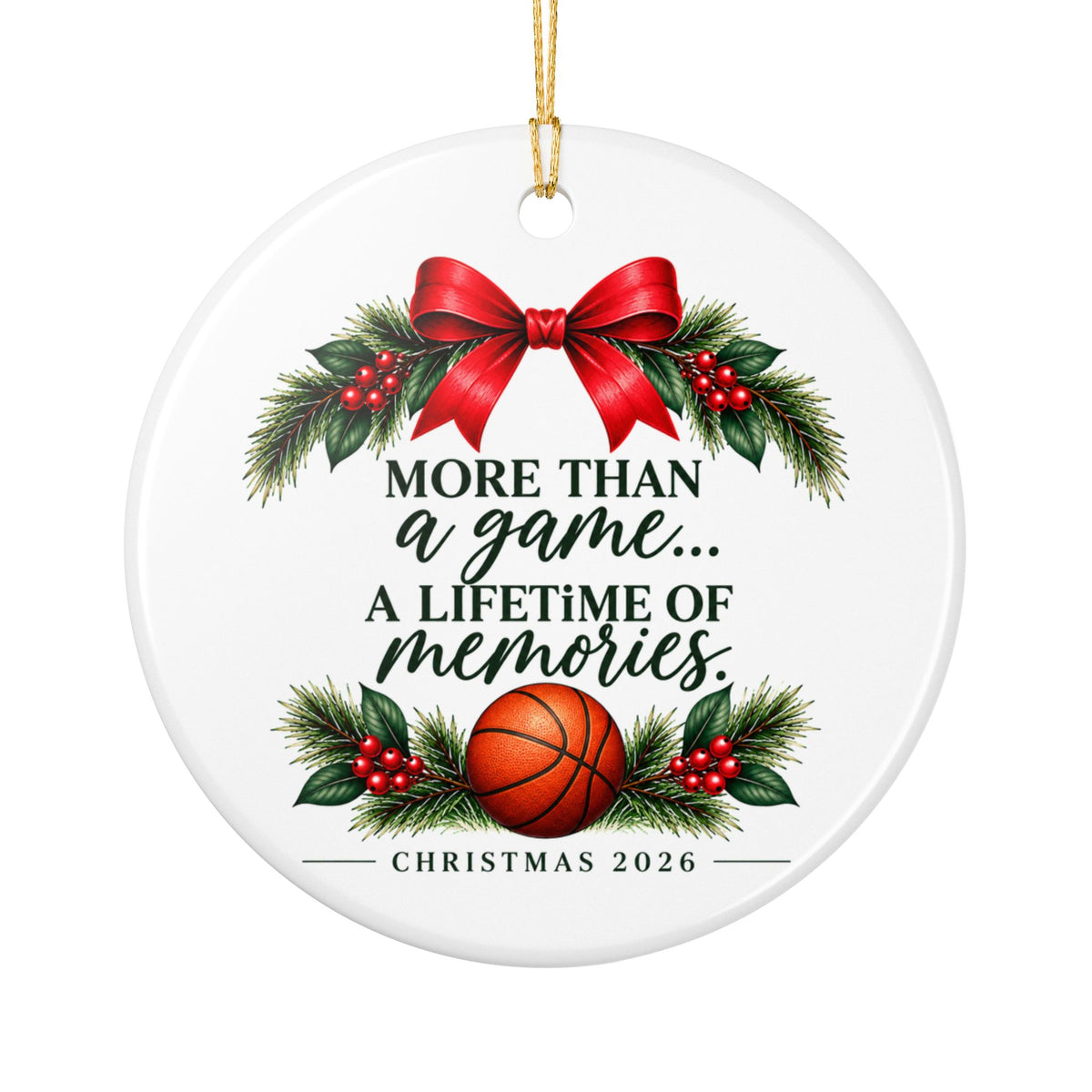 Basketball Christmas Ornament 2026, Some Family Trees Have Baselines, Basketball Mom Gift, Basketball Family Keepsake, Ceramic Ornament