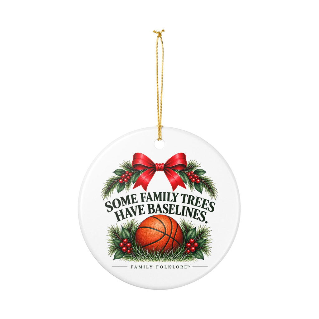Basketball Christmas Ornament 2026, Some Family Trees Have Baselines, Basketball Mom Gift, Basketball Family Keepsake, Ceramic Ornament