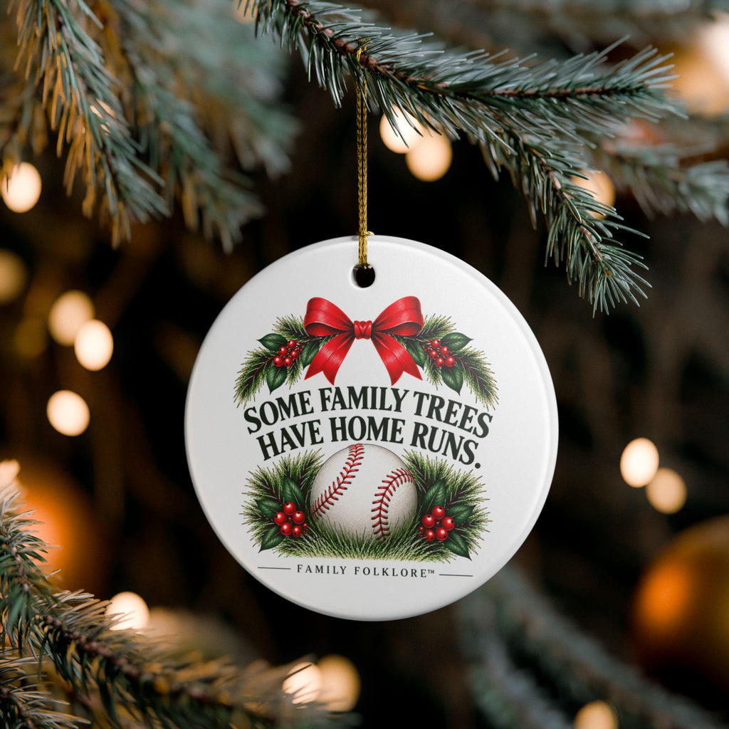 Baseball Christmas Ornament 2026, Some Family Trees Have Home Runs, Baseball Mom Gift, Baseball Family Keepsake, Ceramic Ornament
