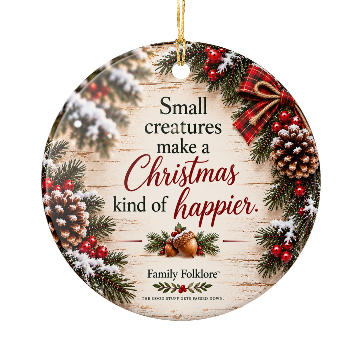 Personalized Squirrel Christmas Ornament — Custom Year