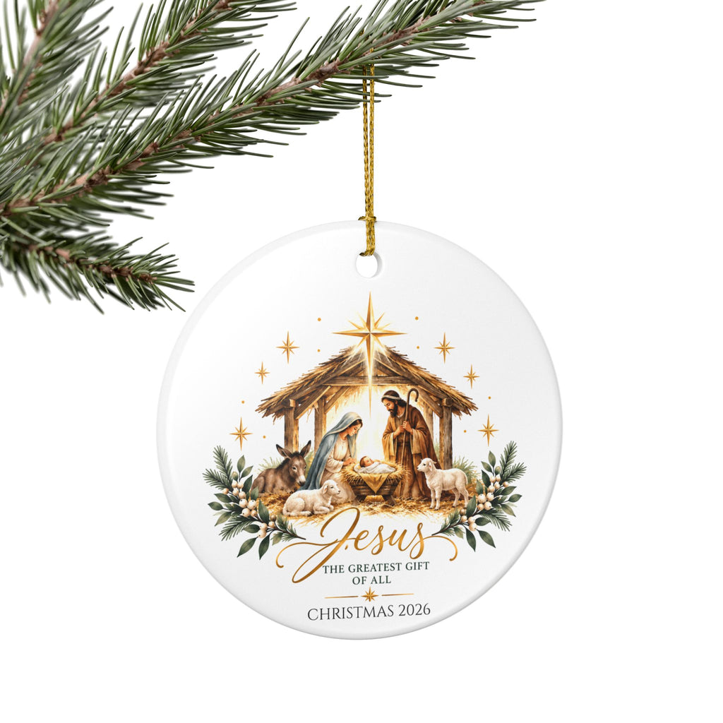 Personalized Nativity Christmas Ornament — John 3:16