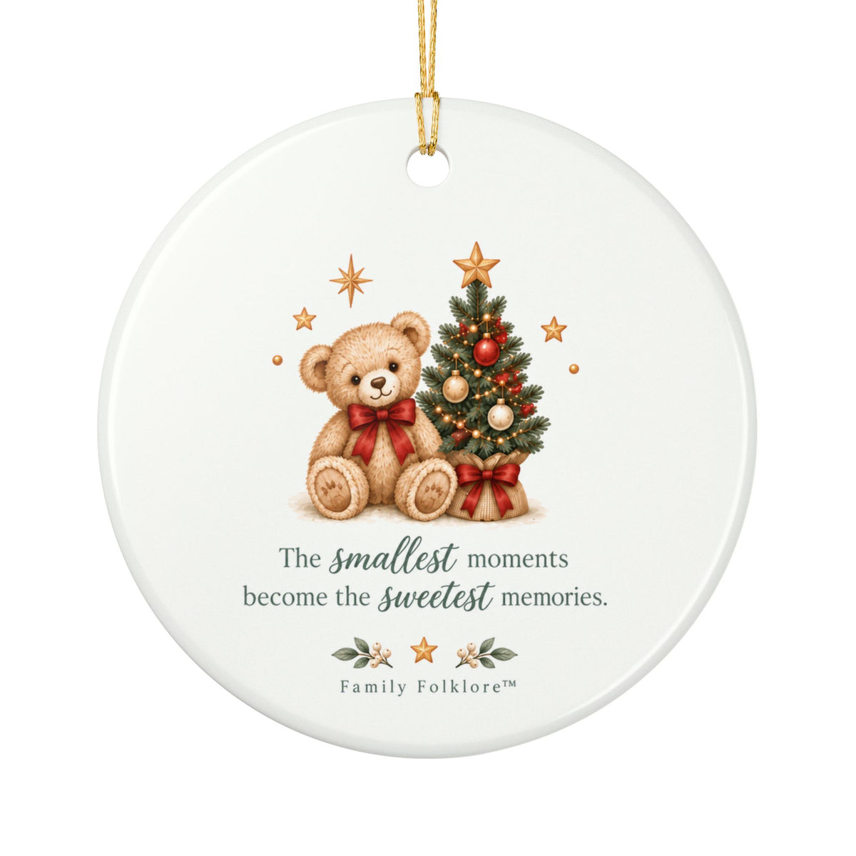 Personalized Baby’s First Christmas Ornament — Teddy Bear