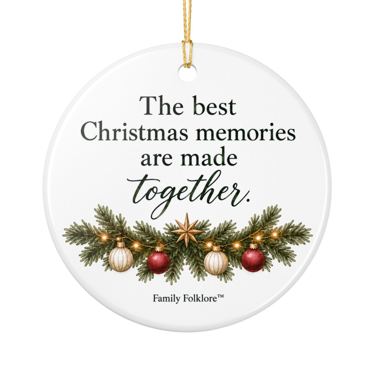 Personalized Family of 4 Christmas Ornament — Names & Year