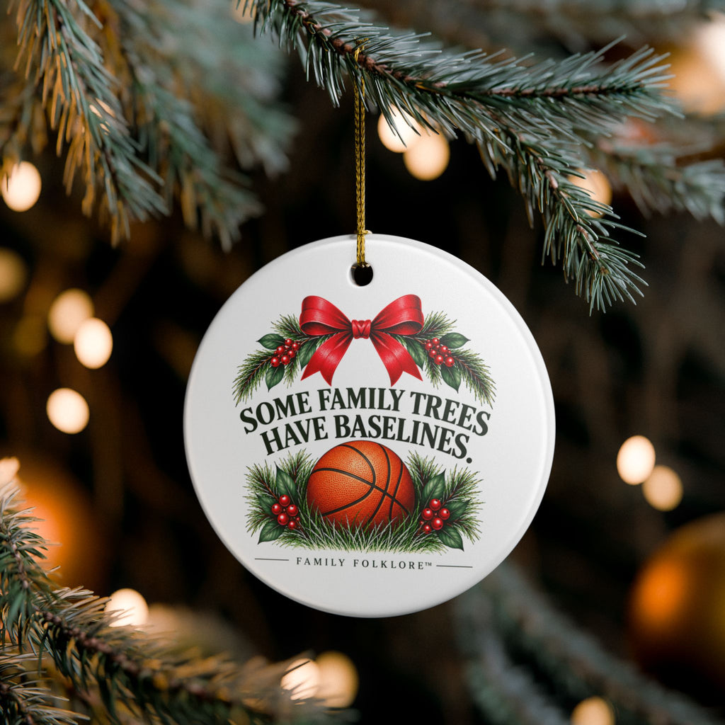 Basketball Christmas Ornament 2026, Some Family Trees Have Baselines, Basketball Mom Gift, Basketball Family Keepsake, Ceramic Ornament