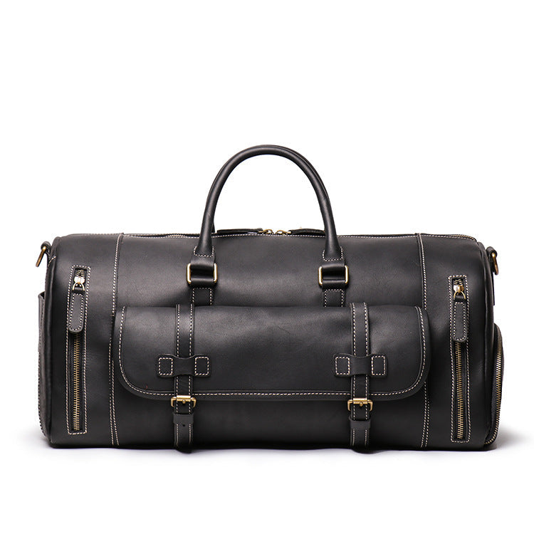 Full-Grain Leather Weekender Duffle Bag