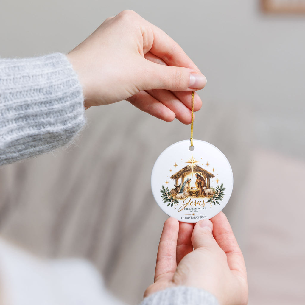 Personalized Nativity Christmas Ornament — John 3:16