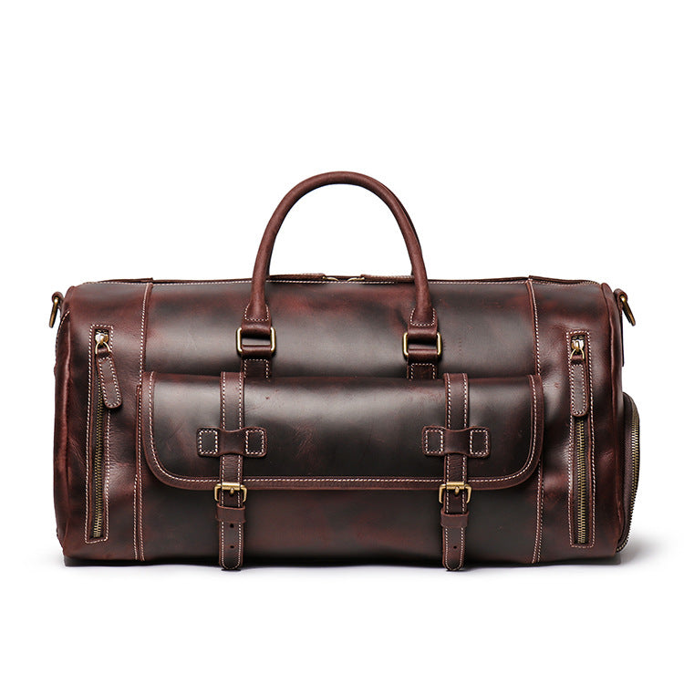 Full-Grain Leather Weekender Duffle Bag