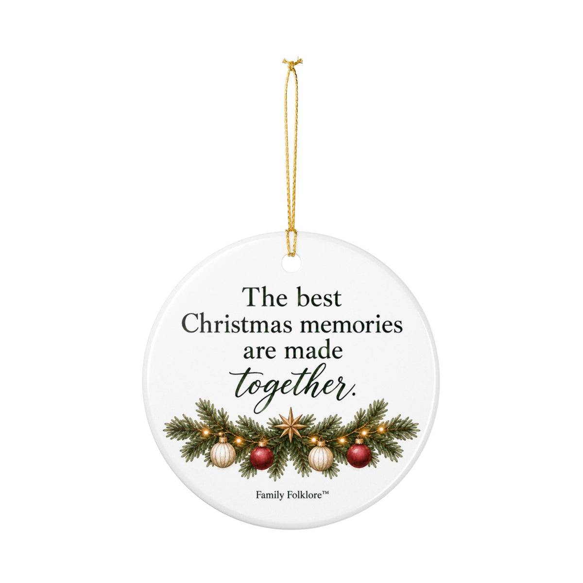 Personalized Family of 3 Christmas Ornament — Names & Year