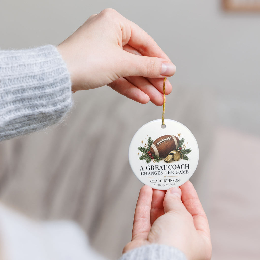 Personalized Great Coach Christmas Ornament — Five Sports