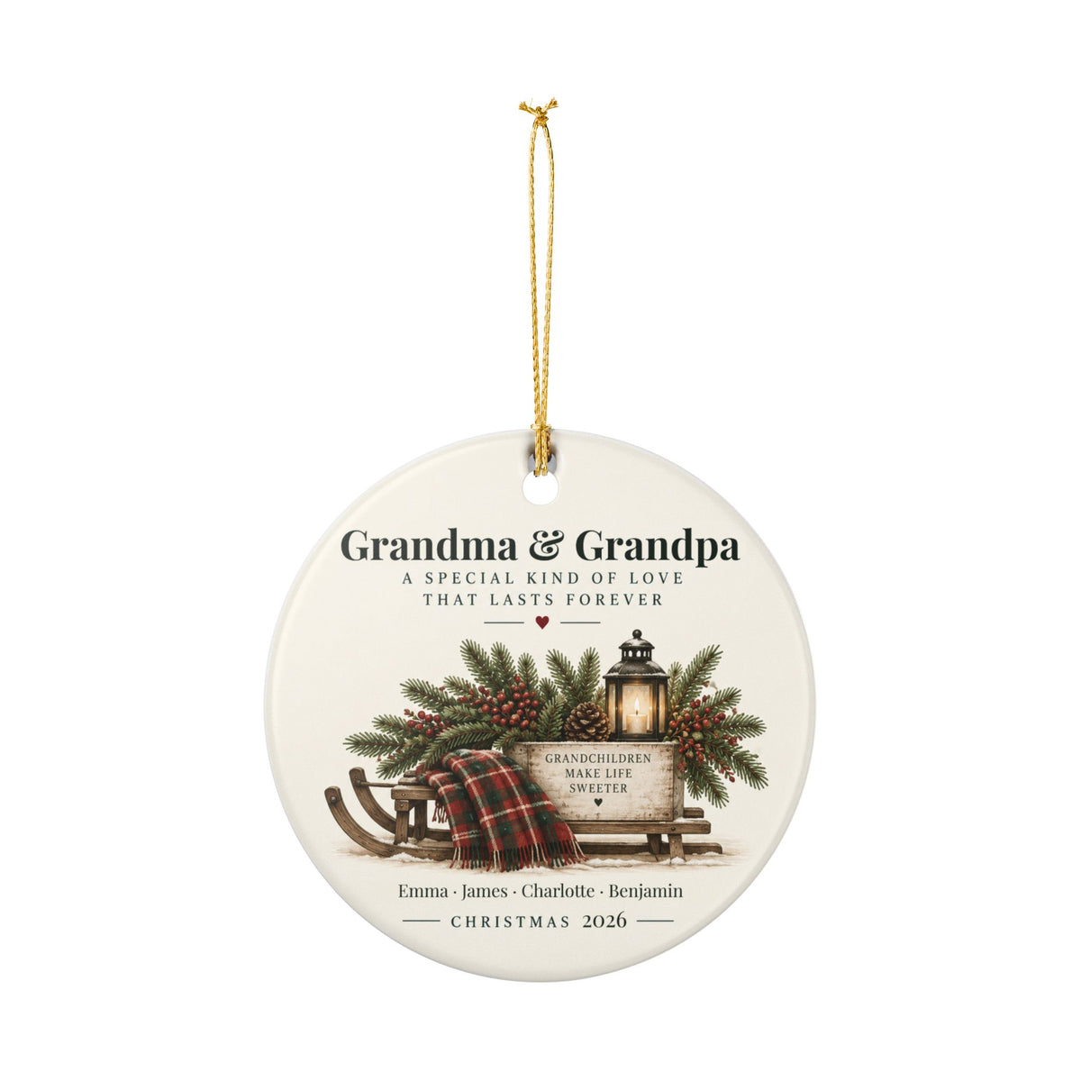 Personalized Grandparents Christmas Ornament — Grandchildren Names