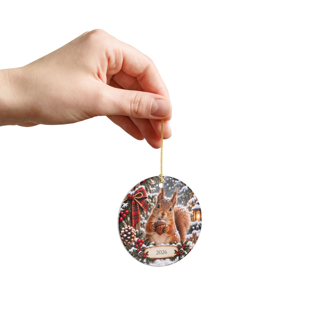 Personalized Squirrel Christmas Ornament — Custom Year