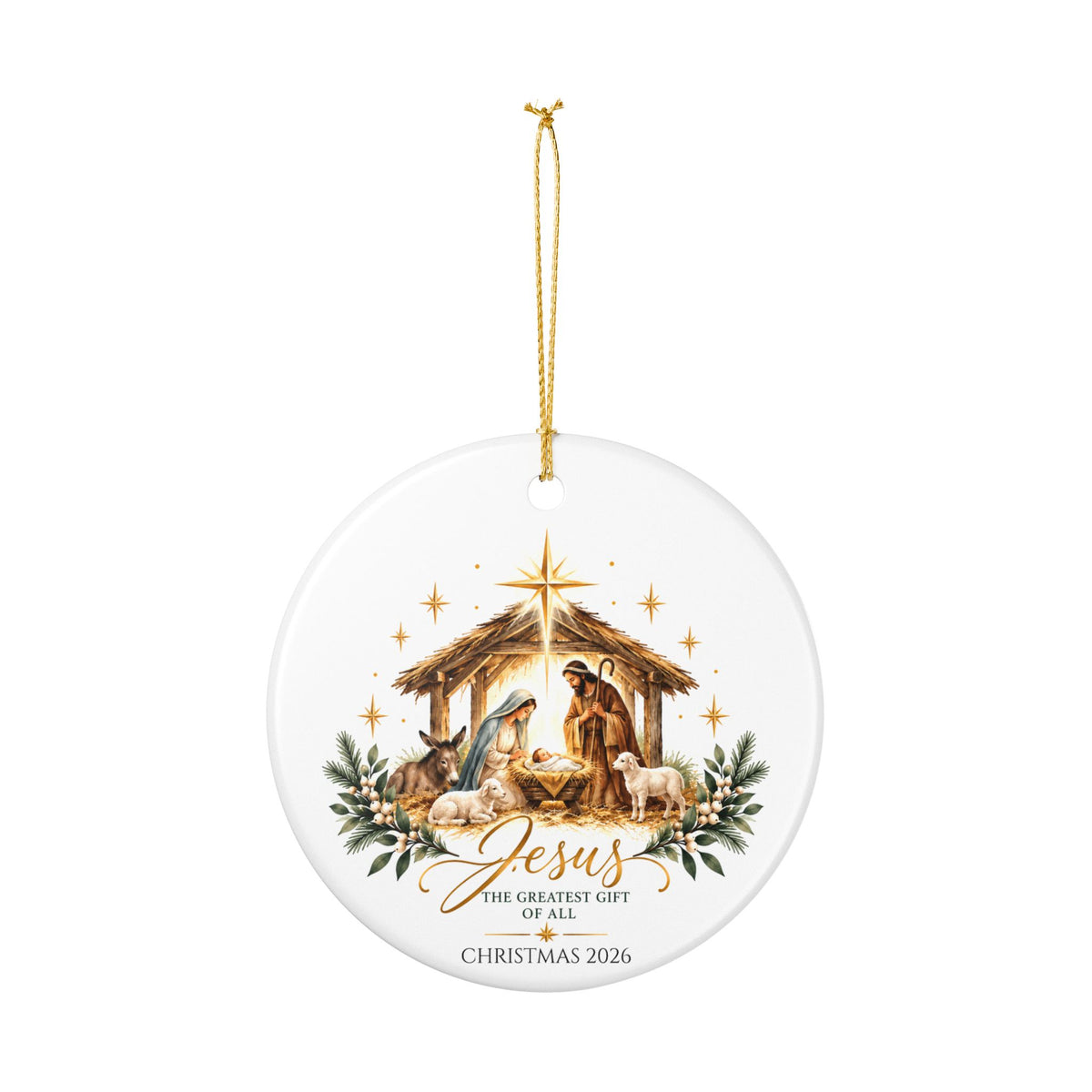 Personalized Nativity Christmas Ornament — John 3:16