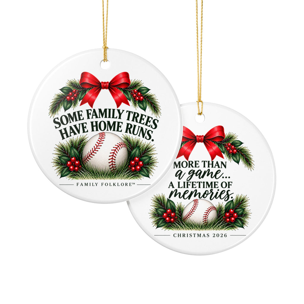 Baseball Christmas Ornament 2026, Some Family Trees Have Home Runs, Baseball Mom Gift, Baseball Family Keepsake, Ceramic Ornament
