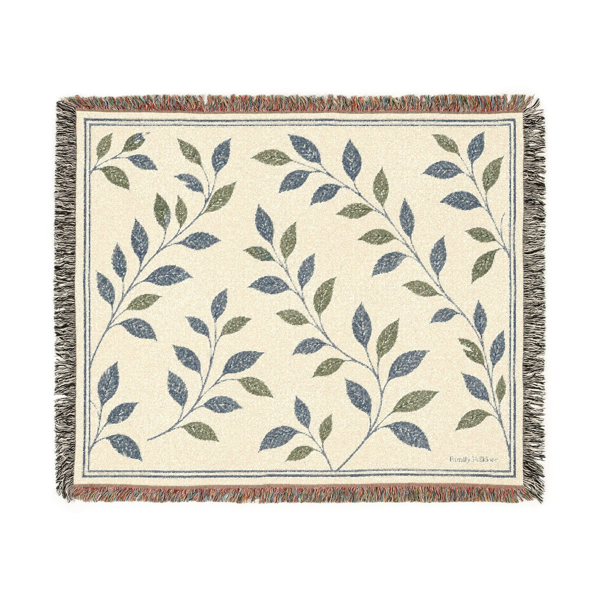 Gathered at Home — Leafy Cotton Woven Throw | 60 × 50