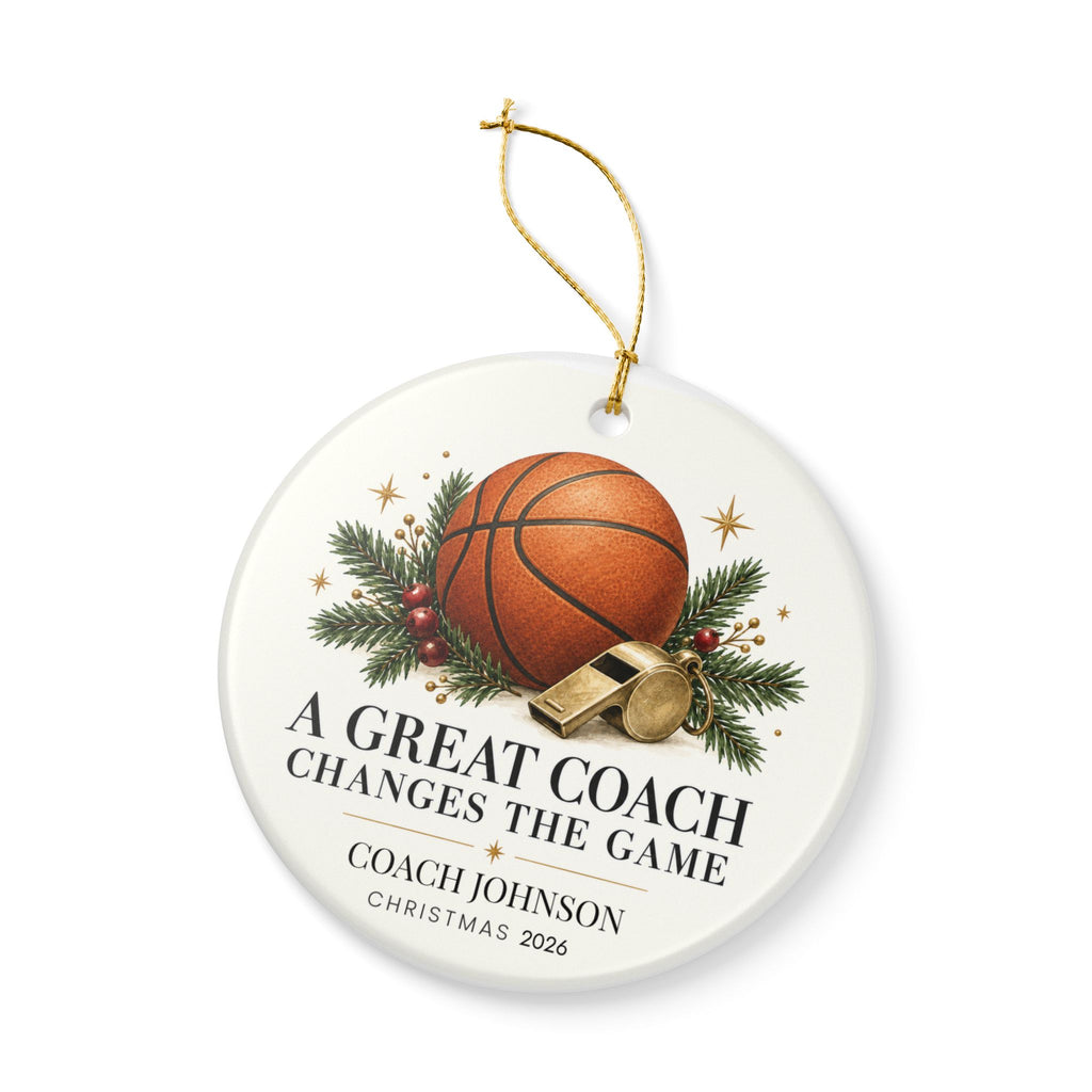 Personalized Basketball Coach Christmas Ornament, Custom Coach Name & Year, Basketball Coach Gift, Team Thank You Gift