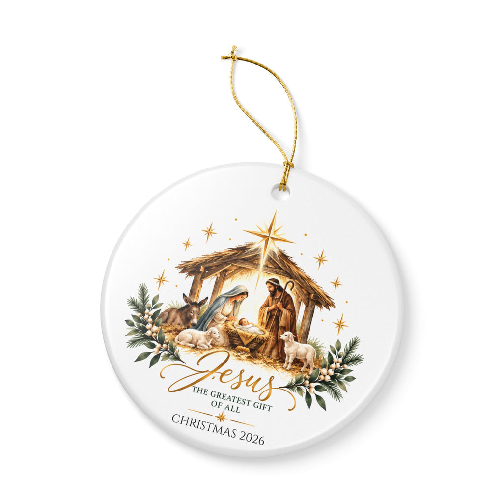 Personalized Nativity Christmas Ornament — John 3:16