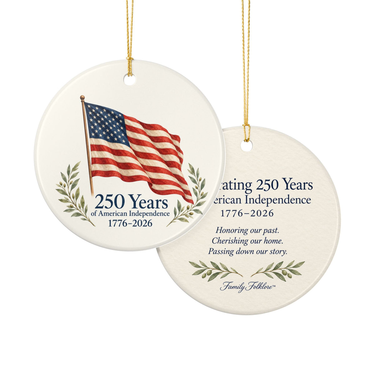 America’s 250th Anniversary Ornament | Heritage Flag Keepsake | 1776–2026