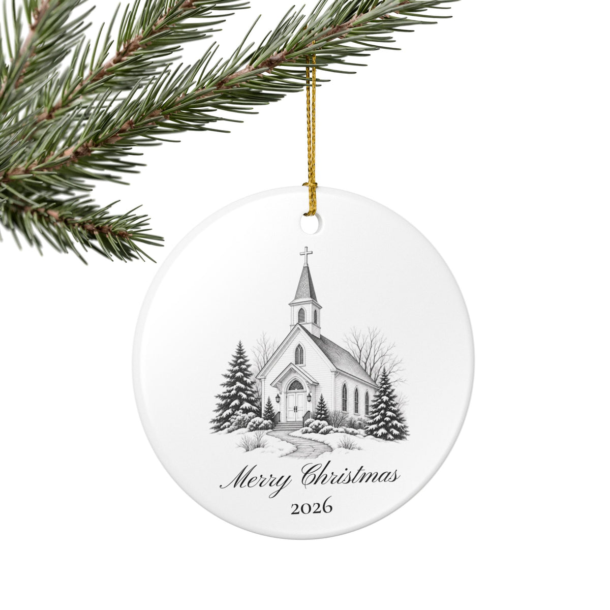 Personalized Church Christmas Ornament — Luke 2:11 & Custom Year