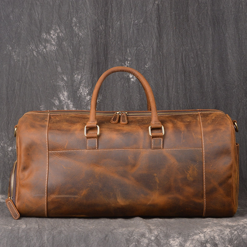 Full-Grain Leather Weekender Duffle Bag