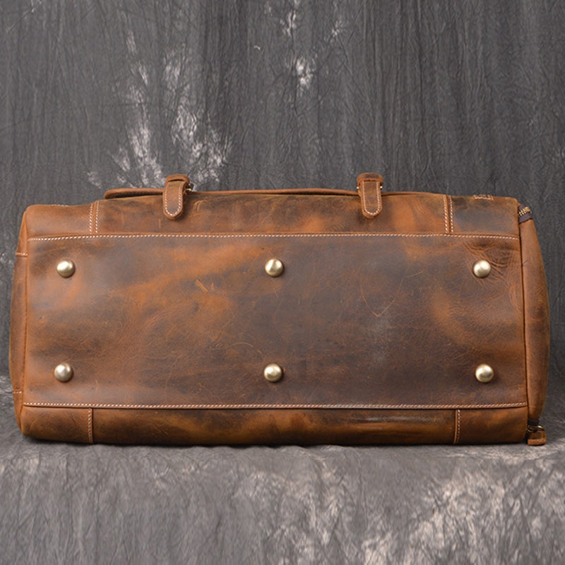 Full-Grain Leather Weekender Duffle Bag