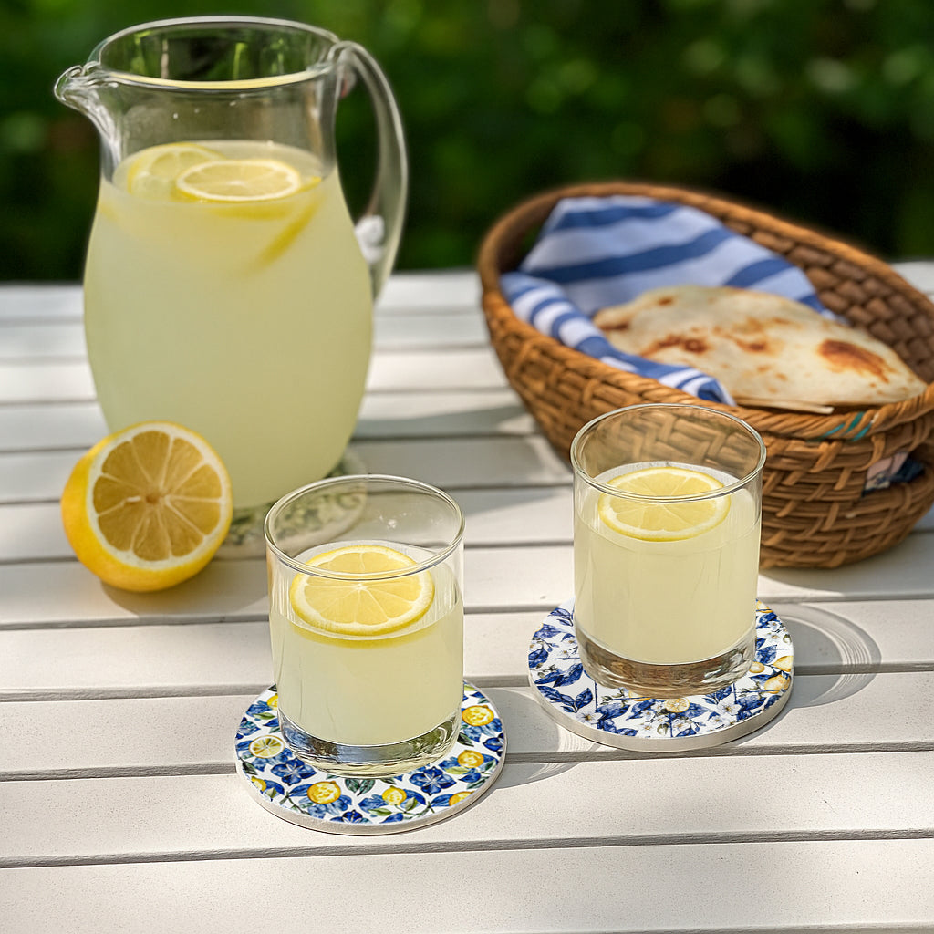 Mediterranean Lemon Ceramic Coasters