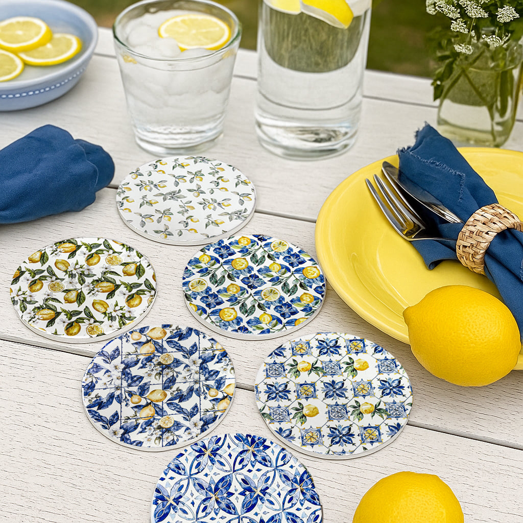 Mediterranean Lemon Ceramic Coasters