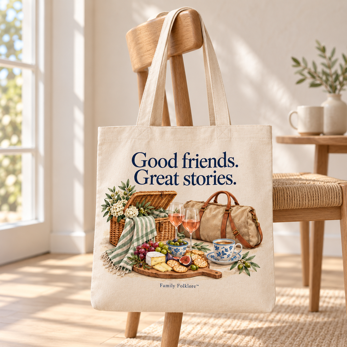 Good Friends, Great Stories Friendship Tote Bag | Family Folklore™