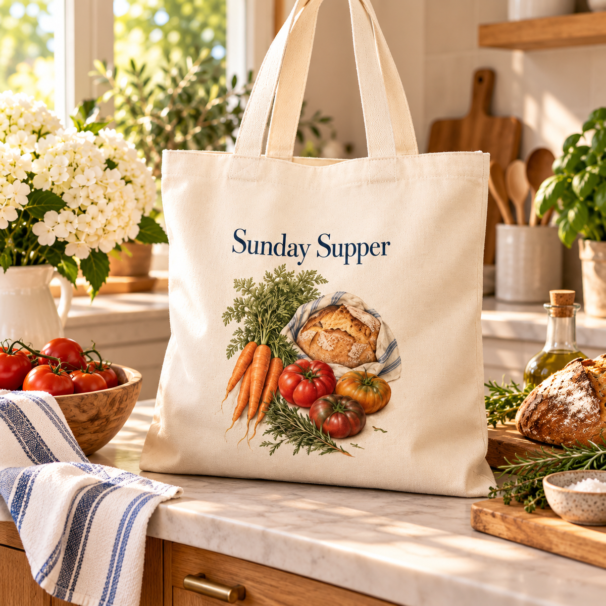 Sunday Supper — Natural Cotton Market Tote