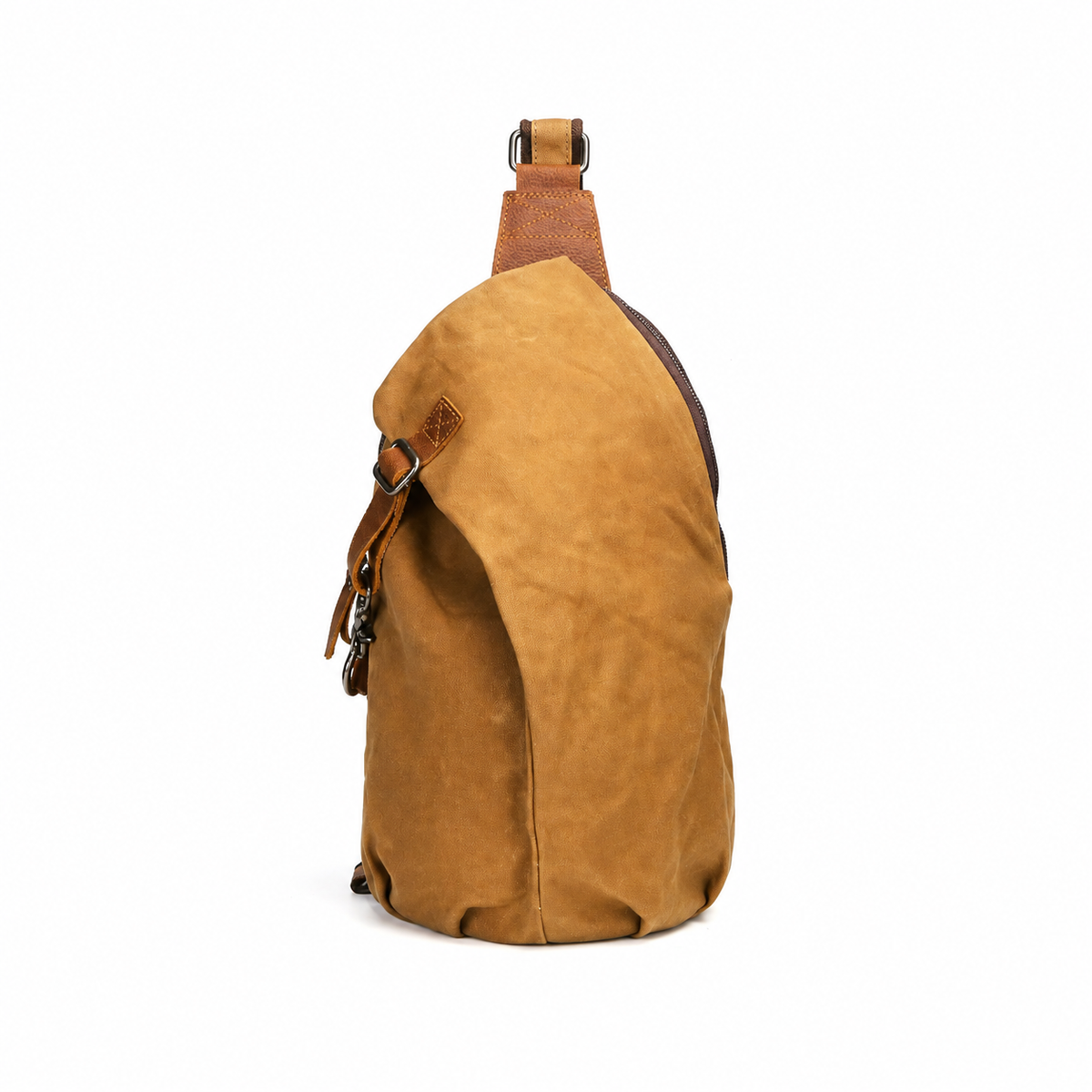 Vintage Canvas & Leather Crossbody Sling Bag
