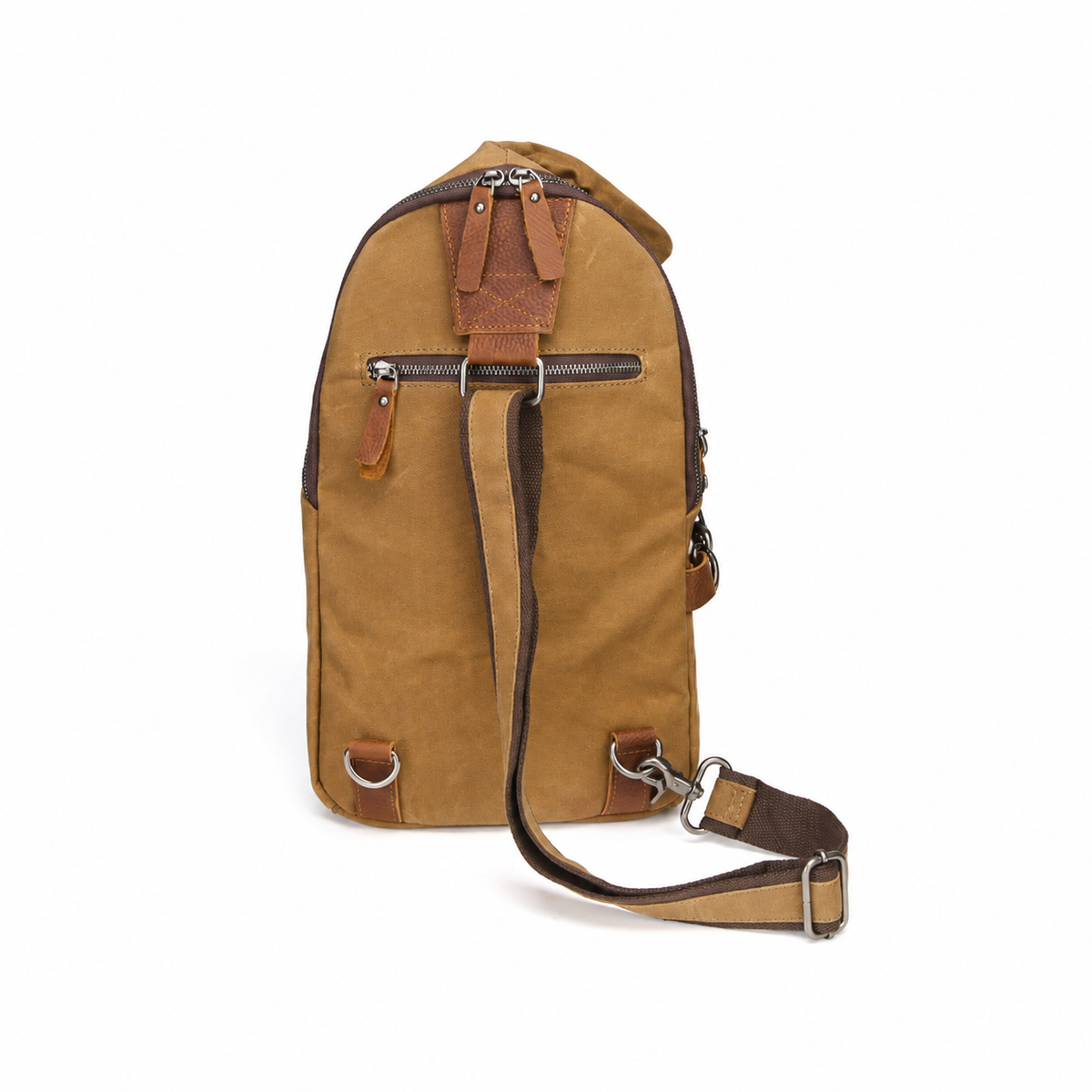 Vintage Canvas & Leather Crossbody Sling Bag