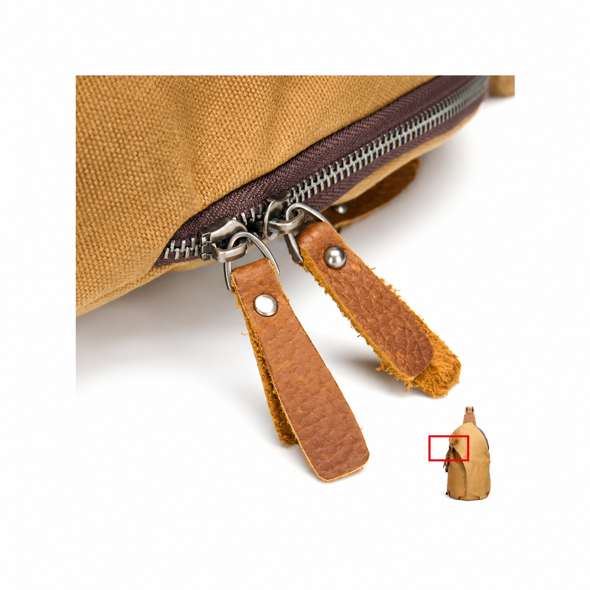 Vintage Canvas & Leather Crossbody Sling Bag