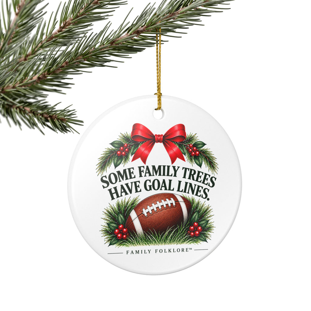 Football Christmas Ornament 2026, Some Family Trees Have Goal Lines, Football Mom Gift, Football Family Keepsake, Ceramic Ornament