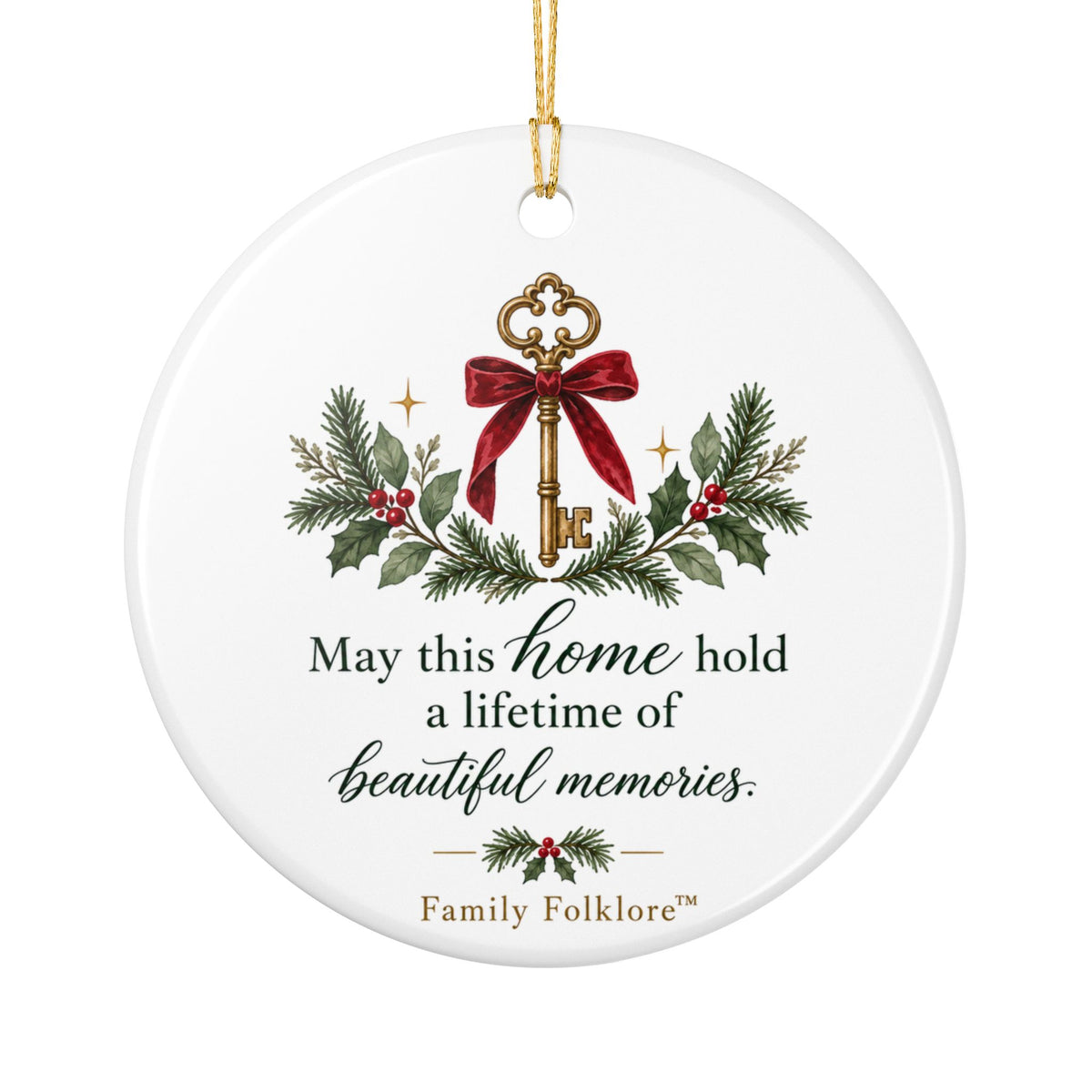Personalized First Christmas in Our New Home Ornament — Family Name & Year