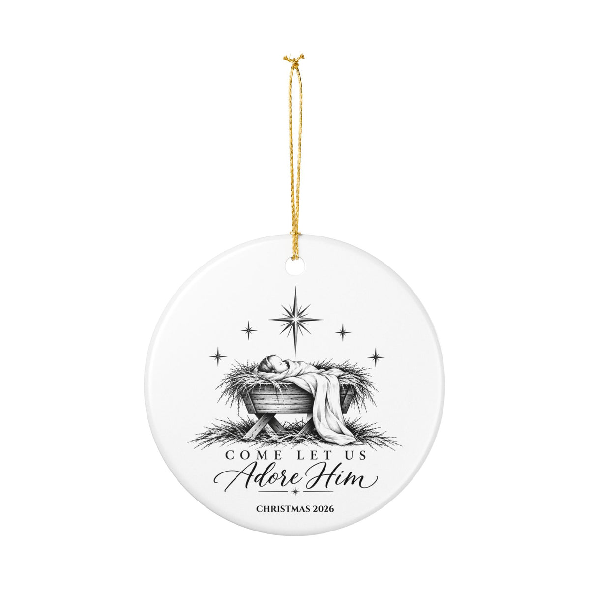 Personalized Manger Christmas Ornament — Isaiah 9:6