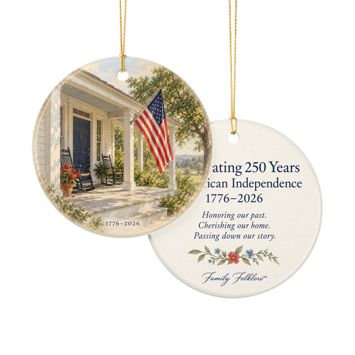 America’s 250th Anniversary Ornament | Heritage Flag | 1776–2026