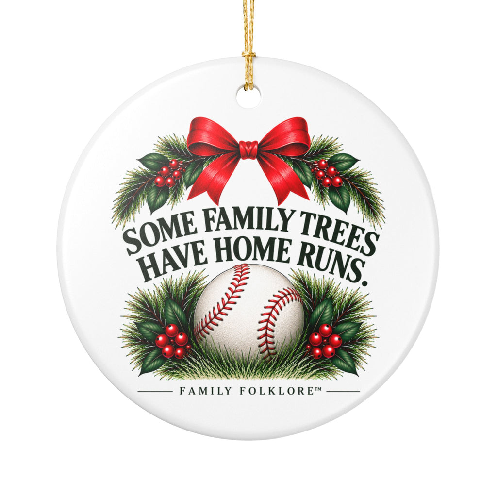 Baseball Christmas Ornament 2026, Some Family Trees Have Home Runs, Baseball Mom Gift, Baseball Family Keepsake, Ceramic Ornament