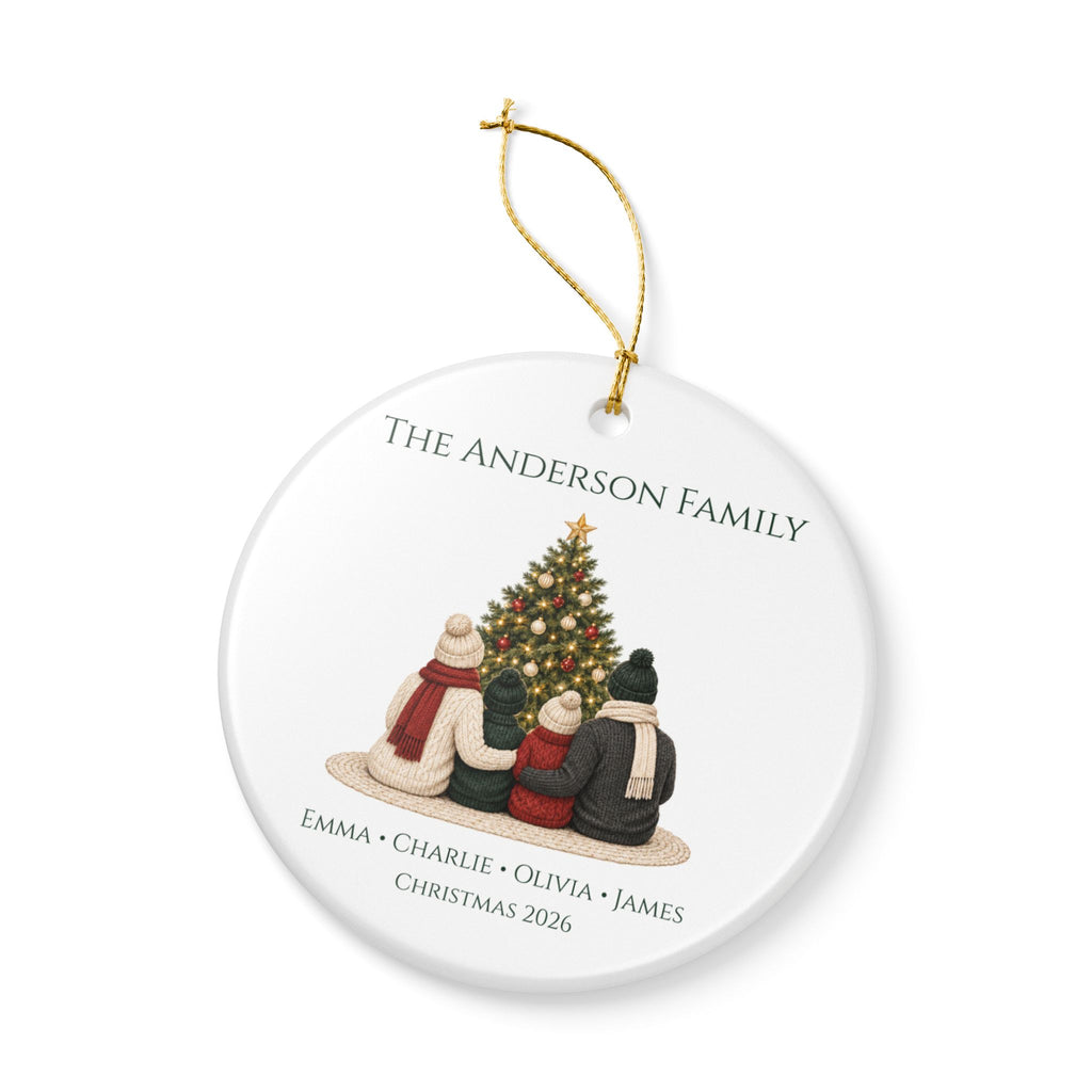 Personalized Family of 4 Christmas Ornament — Names & Year