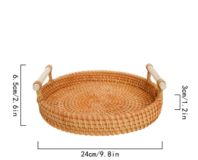Woven Rattan Serving & Picnic Tray