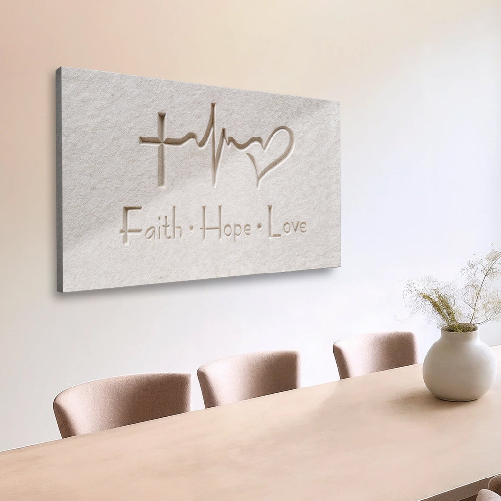 Faith, Hope & Love Christian Canvas Wall Art