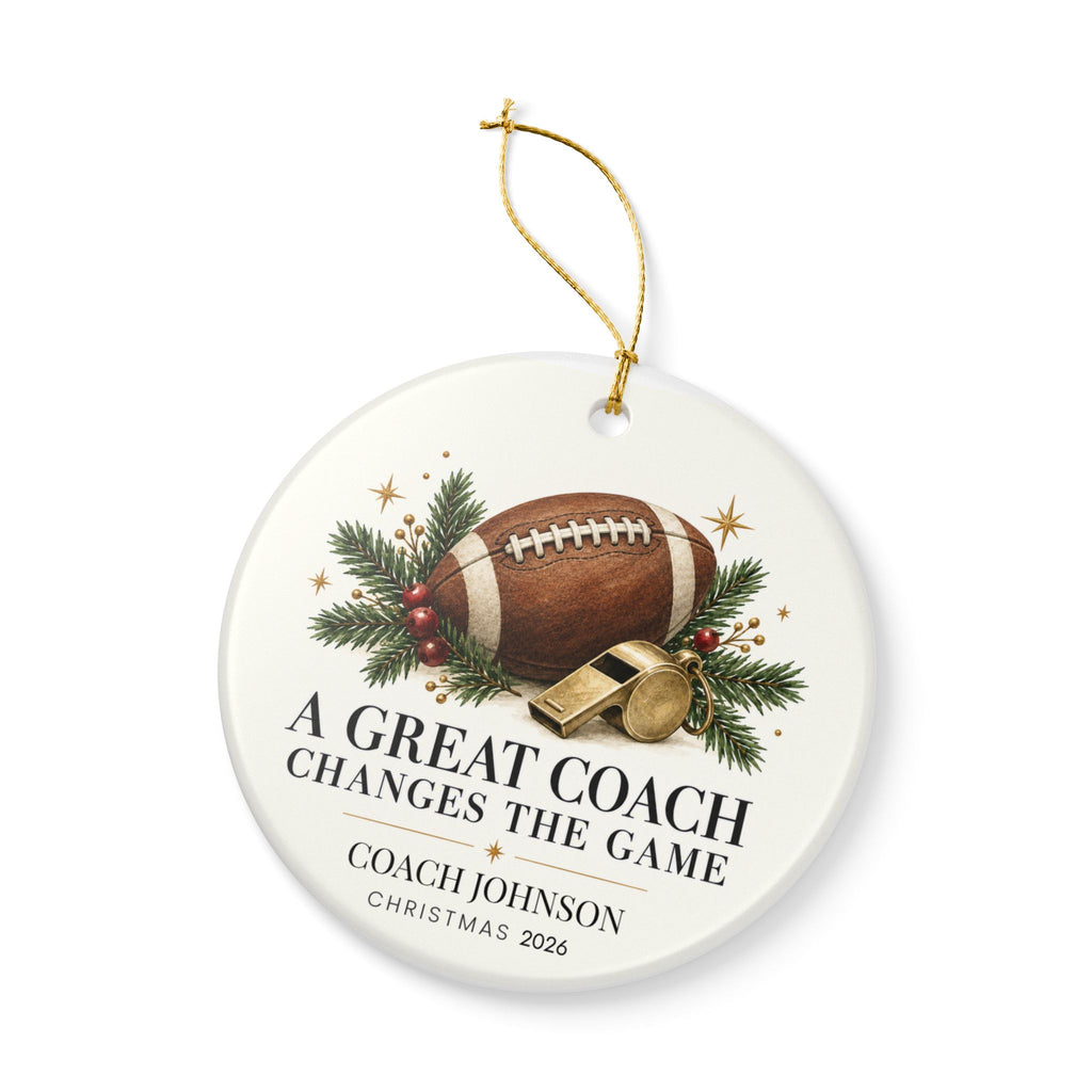 Personalized Great Coach Christmas Ornament — Five Sports