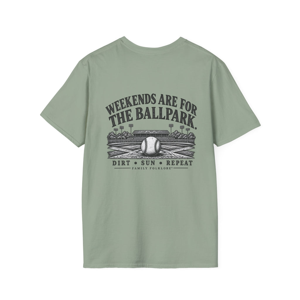 Weekends Are for the Ballpark Baseball T-Shirt | Family Folklore™