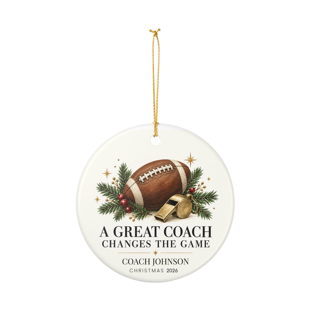 Personalized Great Coach Christmas Ornament — Five Sports