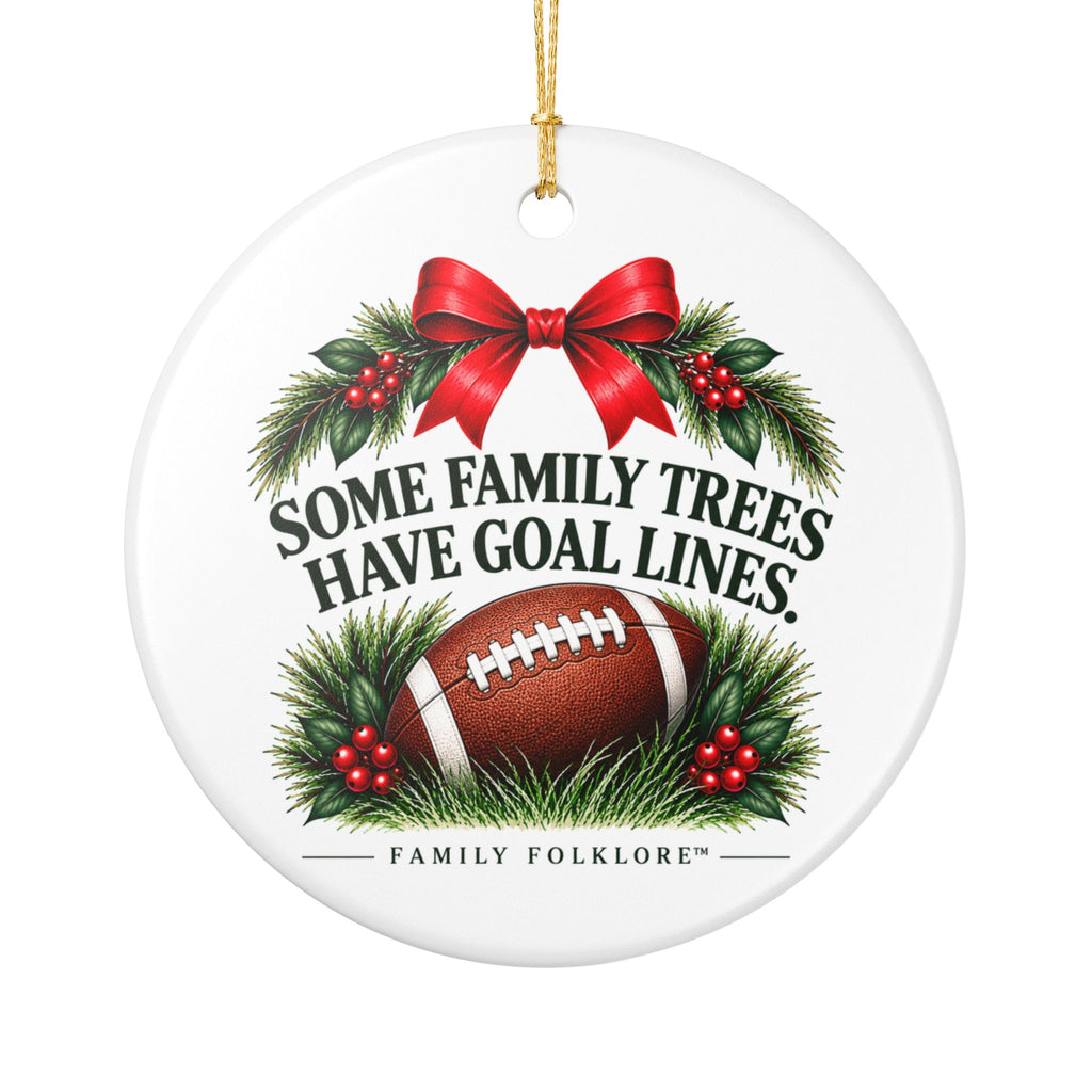 Football Christmas Ornament 2026, Some Family Trees Have Goal Lines, Football Mom Gift, Football Family Keepsake, Ceramic Ornament