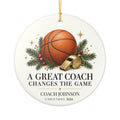 Personalized Basketball Coach Christmas Ornament, Custom Coach Name & Year, Basketball Coach Gift, Team Thank You Gift
