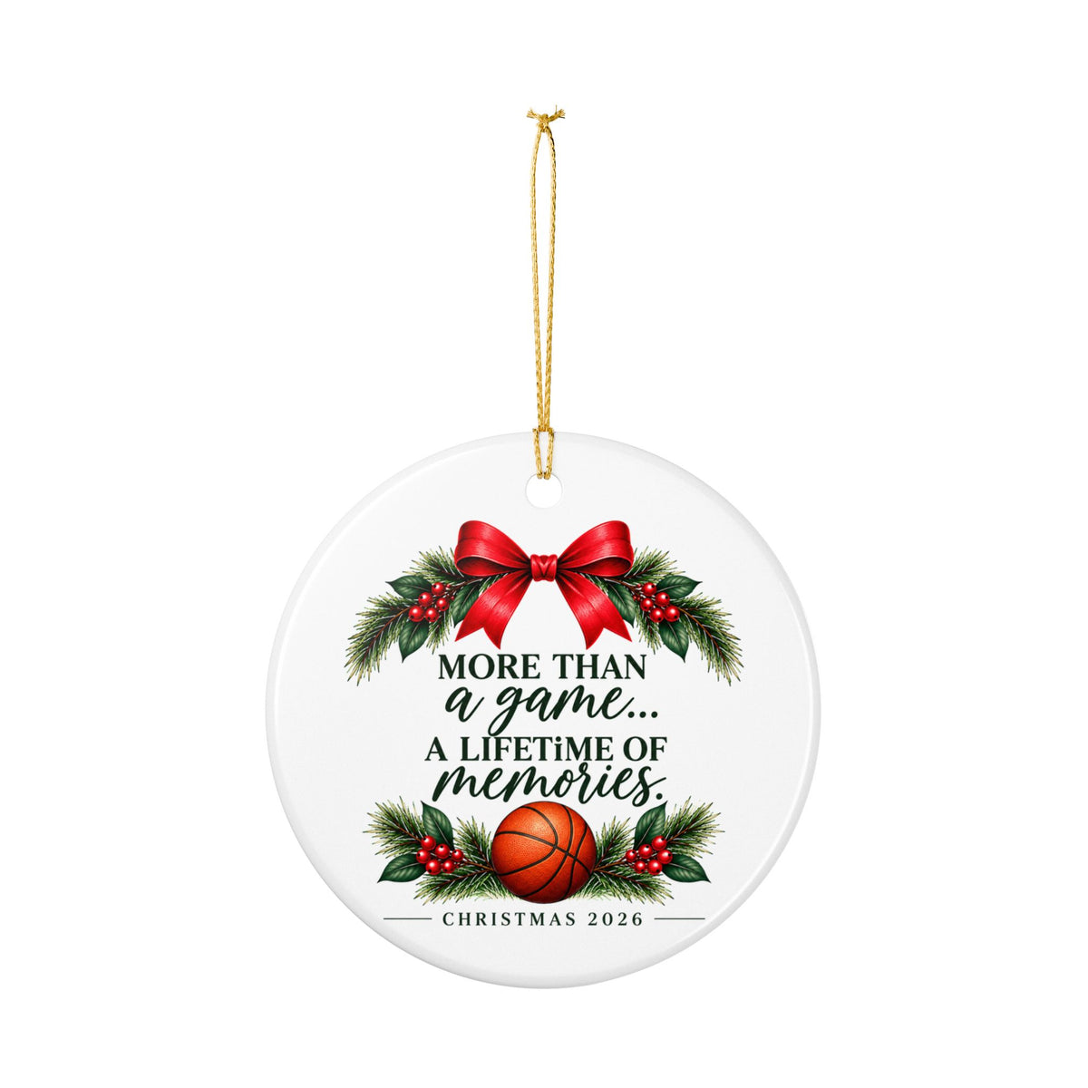 Basketball Christmas Ornament 2026, Some Family Trees Have Baselines, Basketball Mom Gift, Basketball Family Keepsake, Ceramic Ornament
